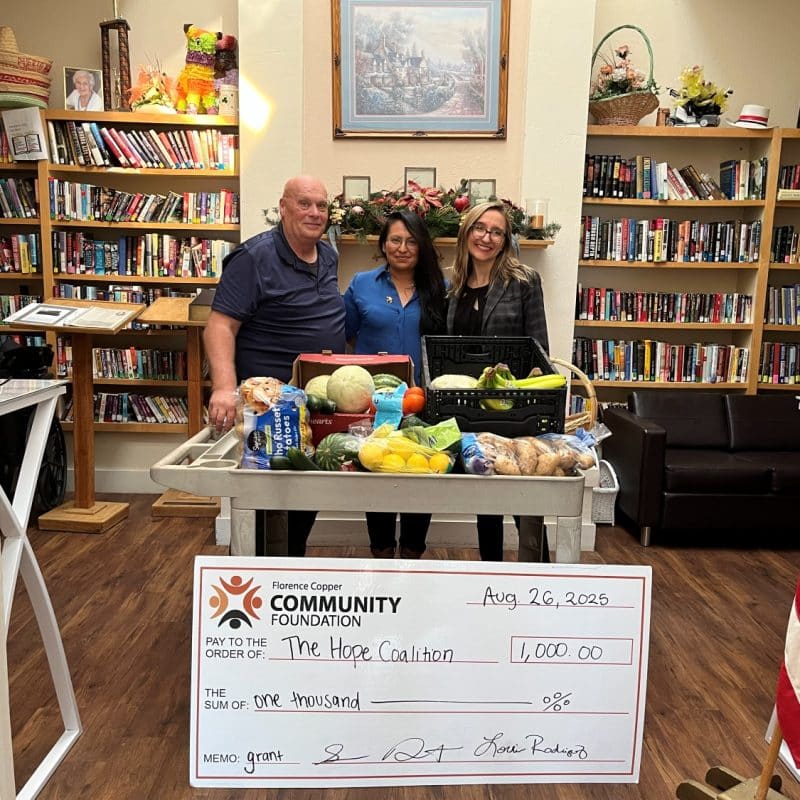Building Stronger Communities: Florence Copper Community Foundation Awards $1,000 to Hope Coalition.